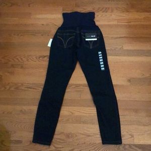 Maternity skinny blue jeans.